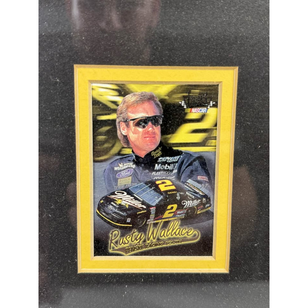 Vintage Rusty Wallace NASCAR Beckett Racing Monthly Framed Collector Display 18” x 16.5”