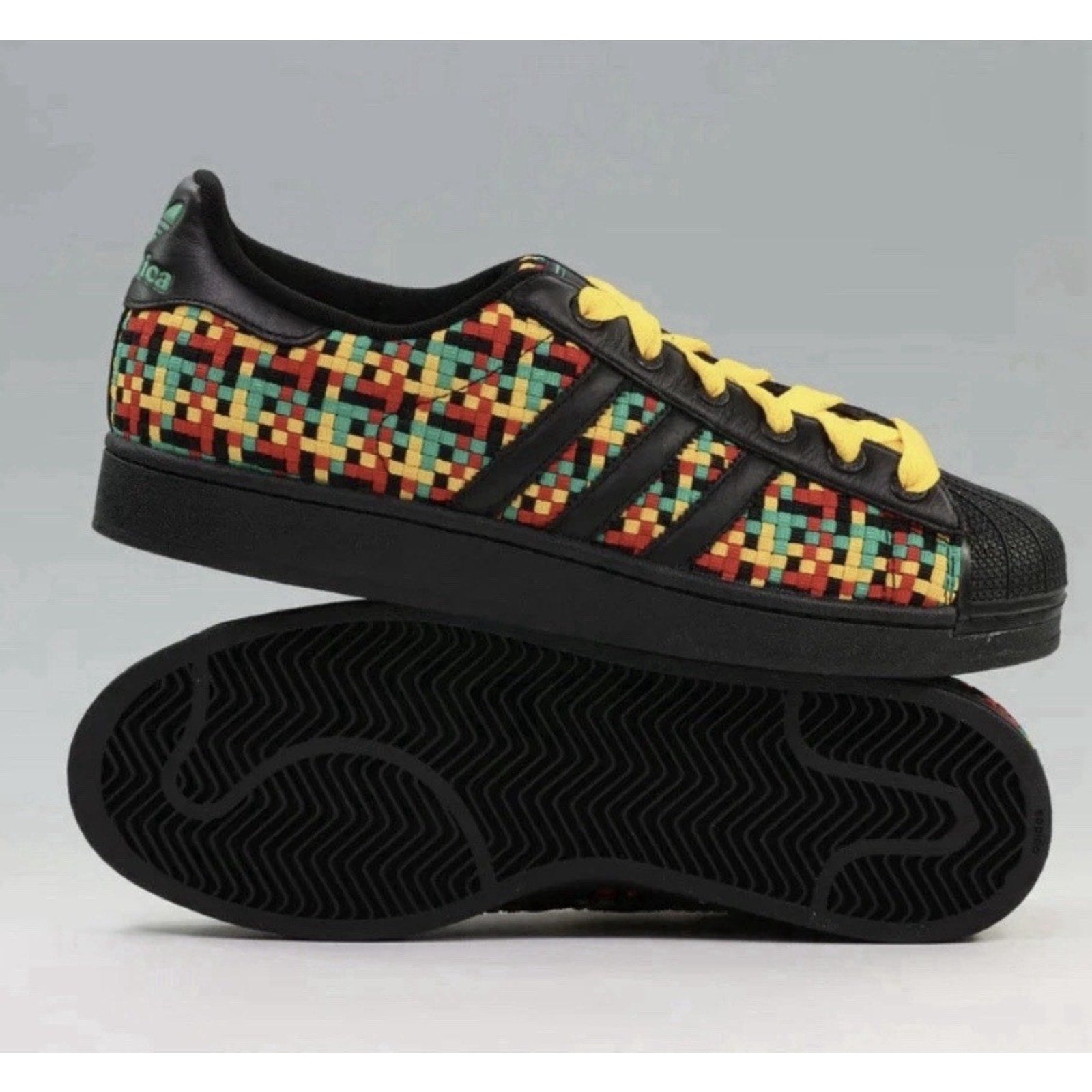 Rare Adidas Superstar II x Bob Marley Jamaica IH9785 Men's Sizes 12 Yellow Red