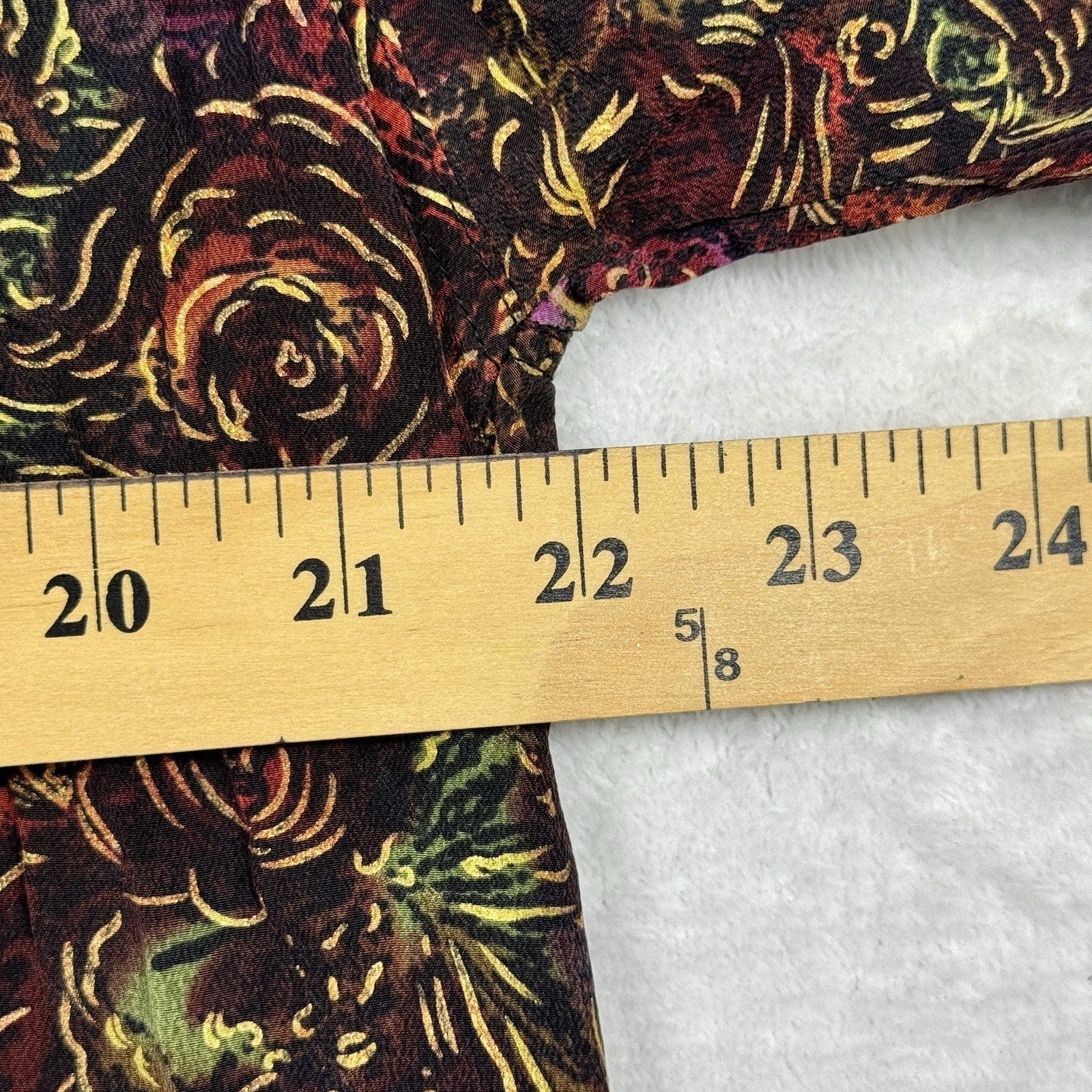 Vintage 1990s Santana 100% Silk Abstract Baroque Button Up Shirt Mens L Korea