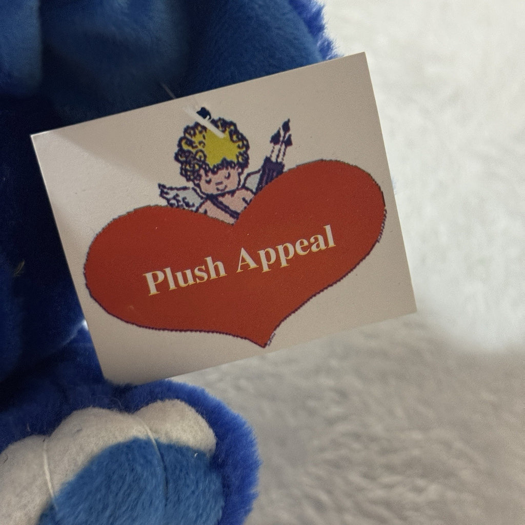 Rare Plush Appeal Blue Elephant Plush Stuffed Animal I Love You Heart Vtg NWT