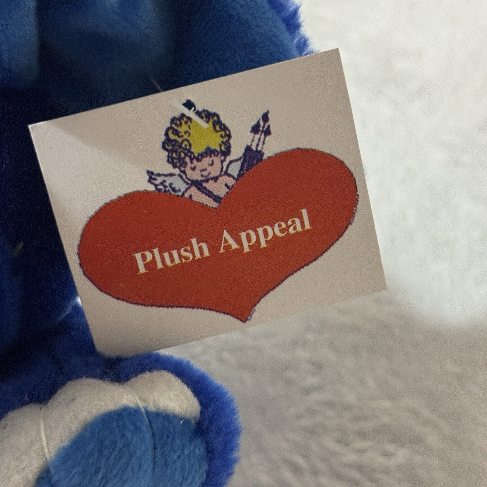 Rare Plush Appeal Blue Elephant Plush Stuffed Animal I Love You Heart Vtg NWT