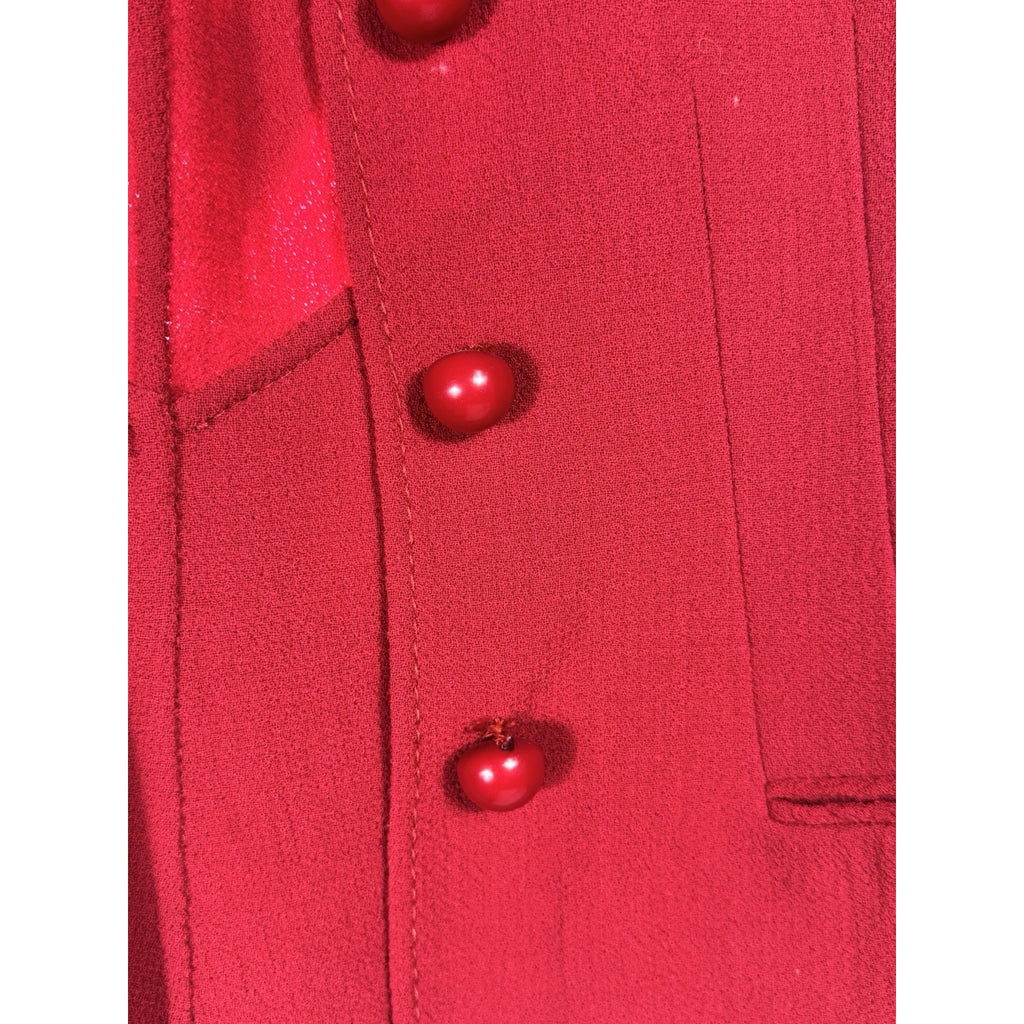 Rare Vtg Valentino Red Wool Blazer Jacket Women’s Medium Designer Made In Italy