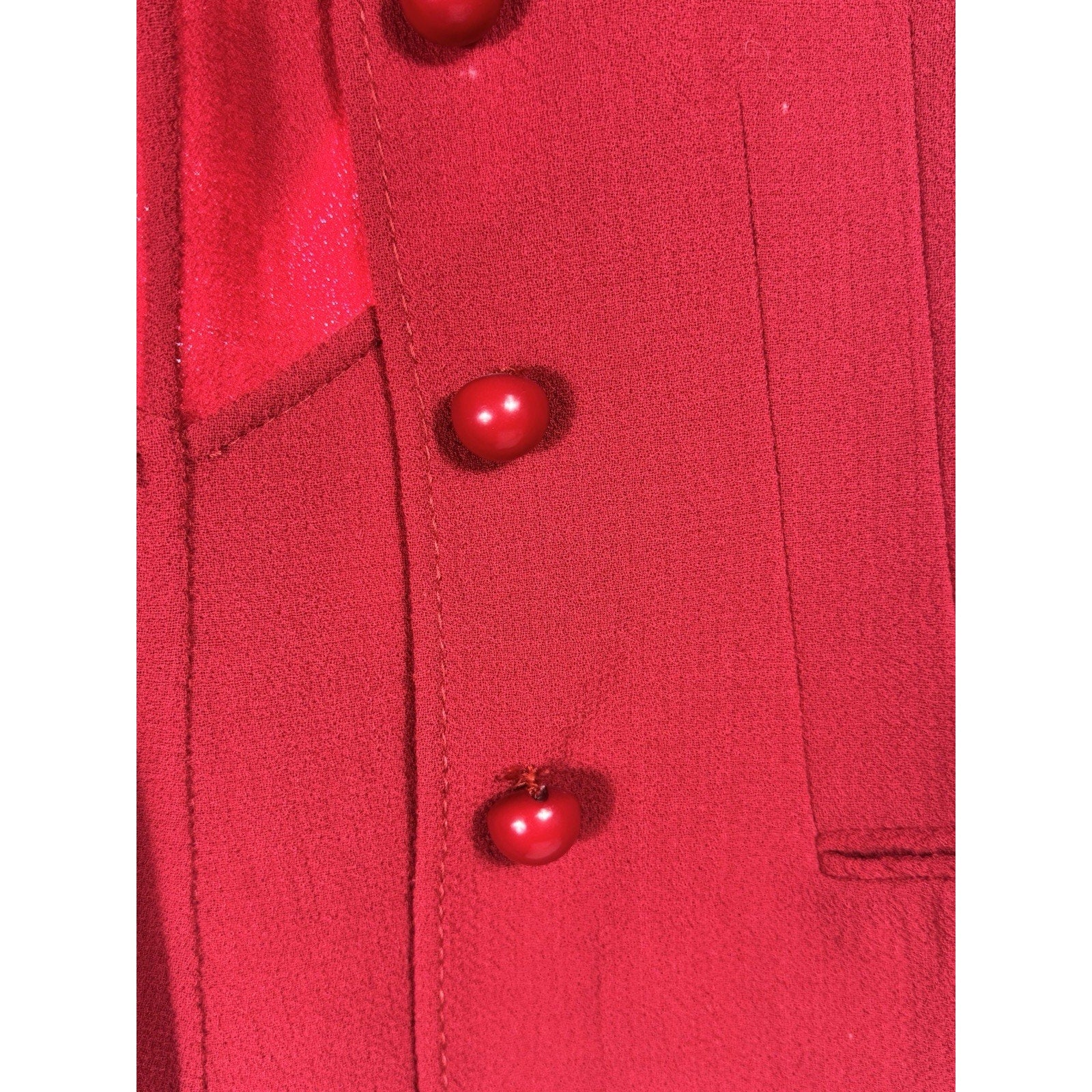 Rare Vtg Valentino Red Wool Blazer Jacket Women’s Medium Designer Made In Italy
