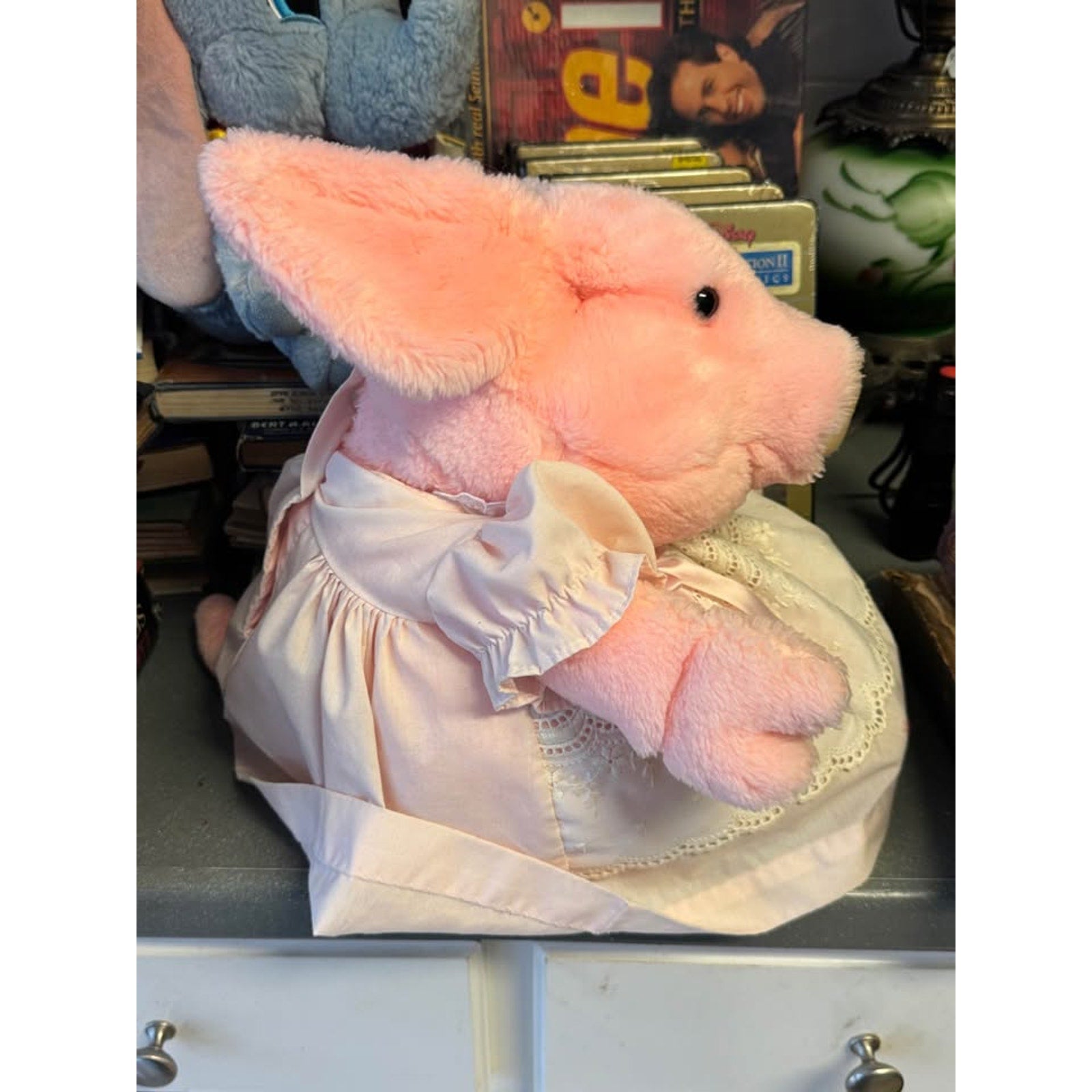 Vintage 1987 Rich’s Pink Priscilla Pig 14” Christmas Plush Bib Francesca Hoerlein