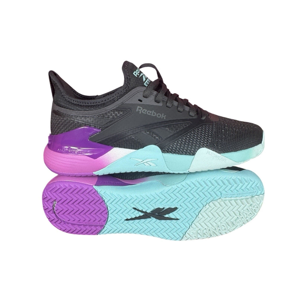 Reebok Nano Court Pickleball Tennis Shoes Grey Purple Aqua 100212266 M10 W11.5