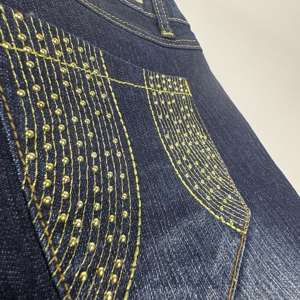 Southpole Studded Pocket Flare Bootcut Jeans Womens Size 11 Y2K Dark Wash