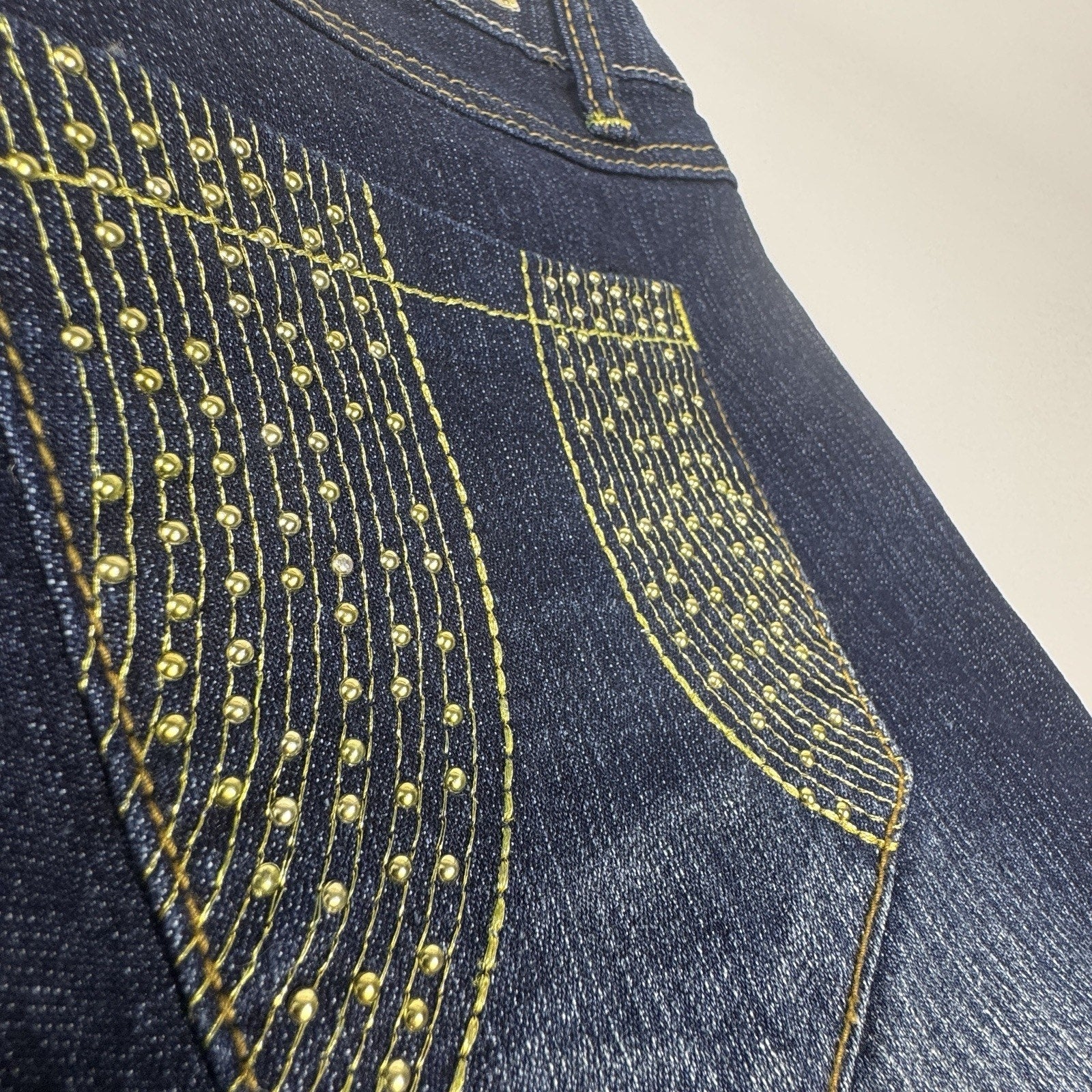 Southpole Studded Pocket Flare Bootcut Jeans Womens Size 11 Y2K Dark Wash