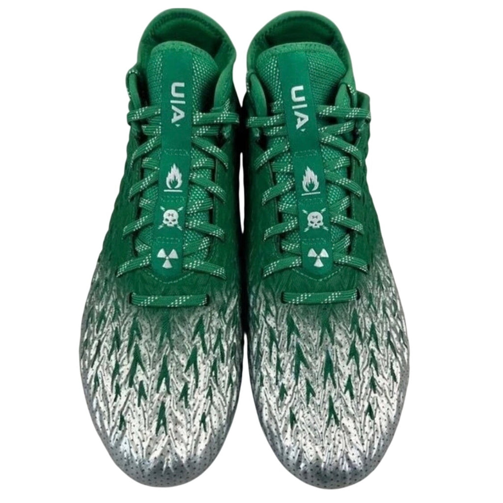 Under Armour UA Spotlight 4 MC Football Cleats Green Silver 3027977-300 Men 8.5