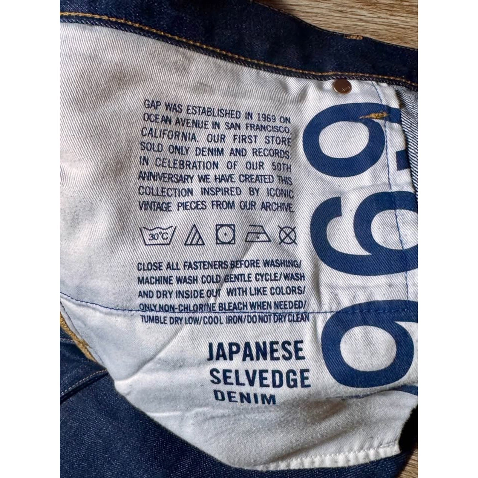 Gap 1969 Japanese Selvedge Raw Indigo Skinny Straight Men’s Jeans 36x36 Button Fly