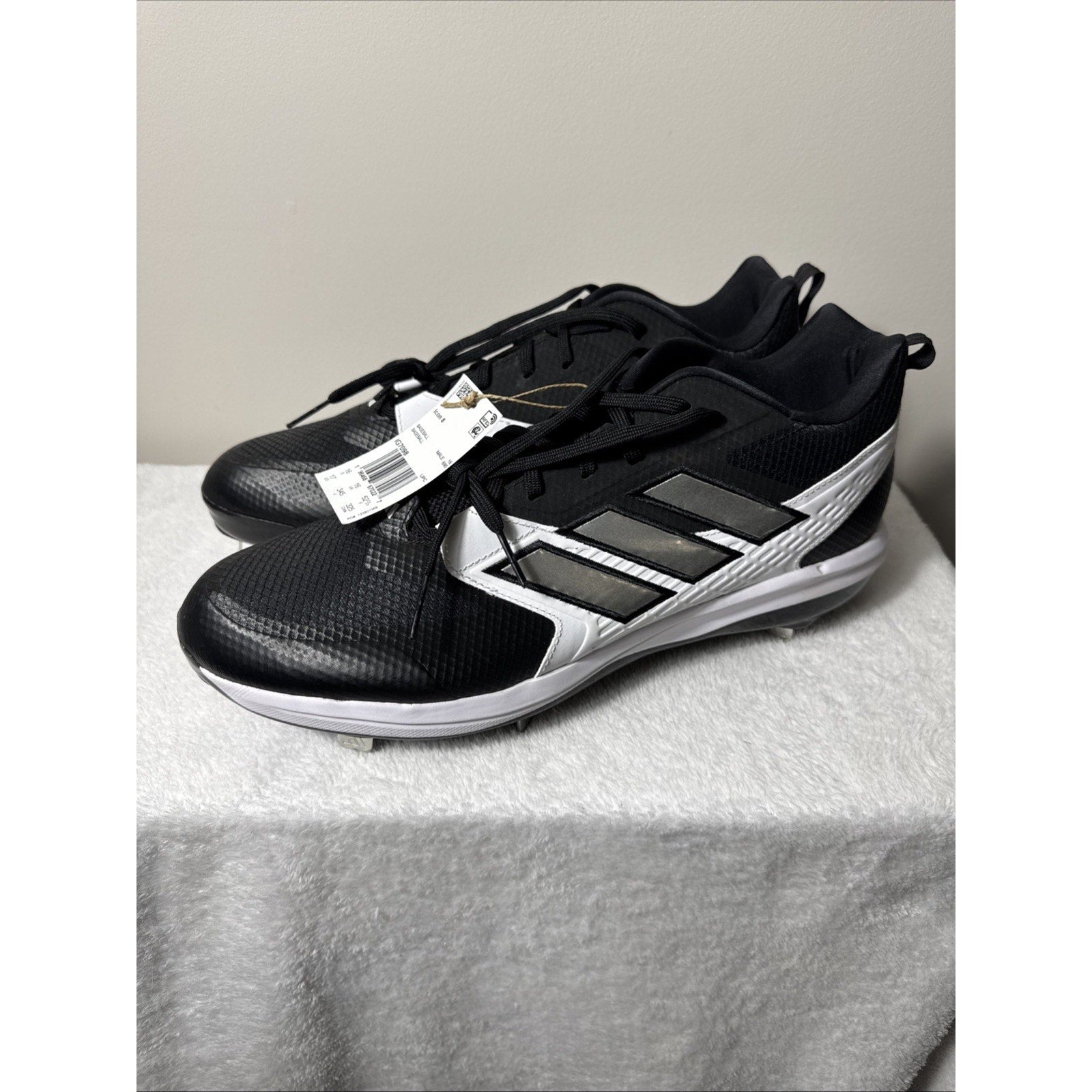 Size 17 Mens - Adidas Icon 8 TPU Black White Baseball Cleats NEW w Tags