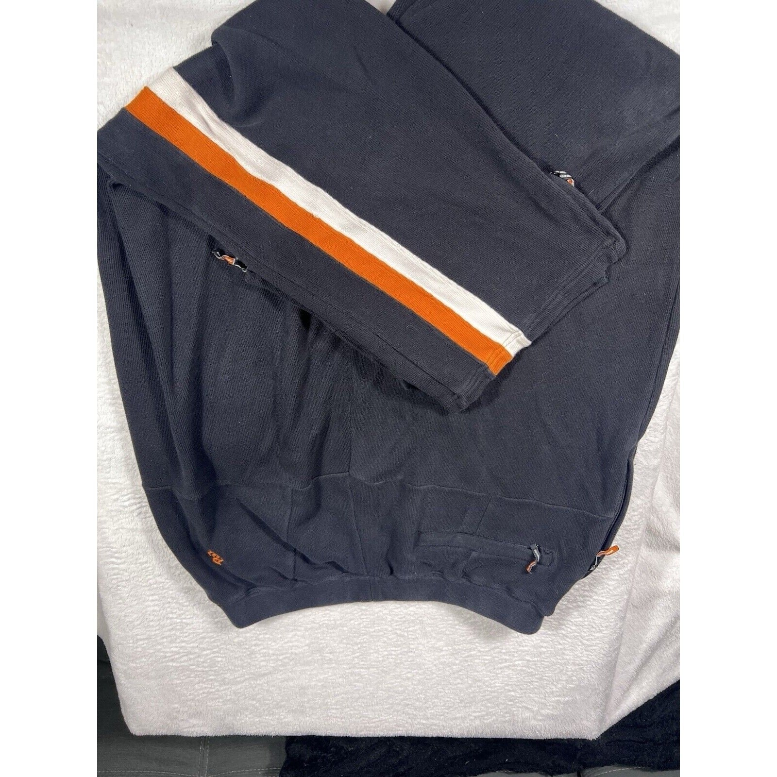 Vtg 2000s Rocawear Black Orange Star Tracksuit Baggy Hip-Hop Y2K Jacket Pants