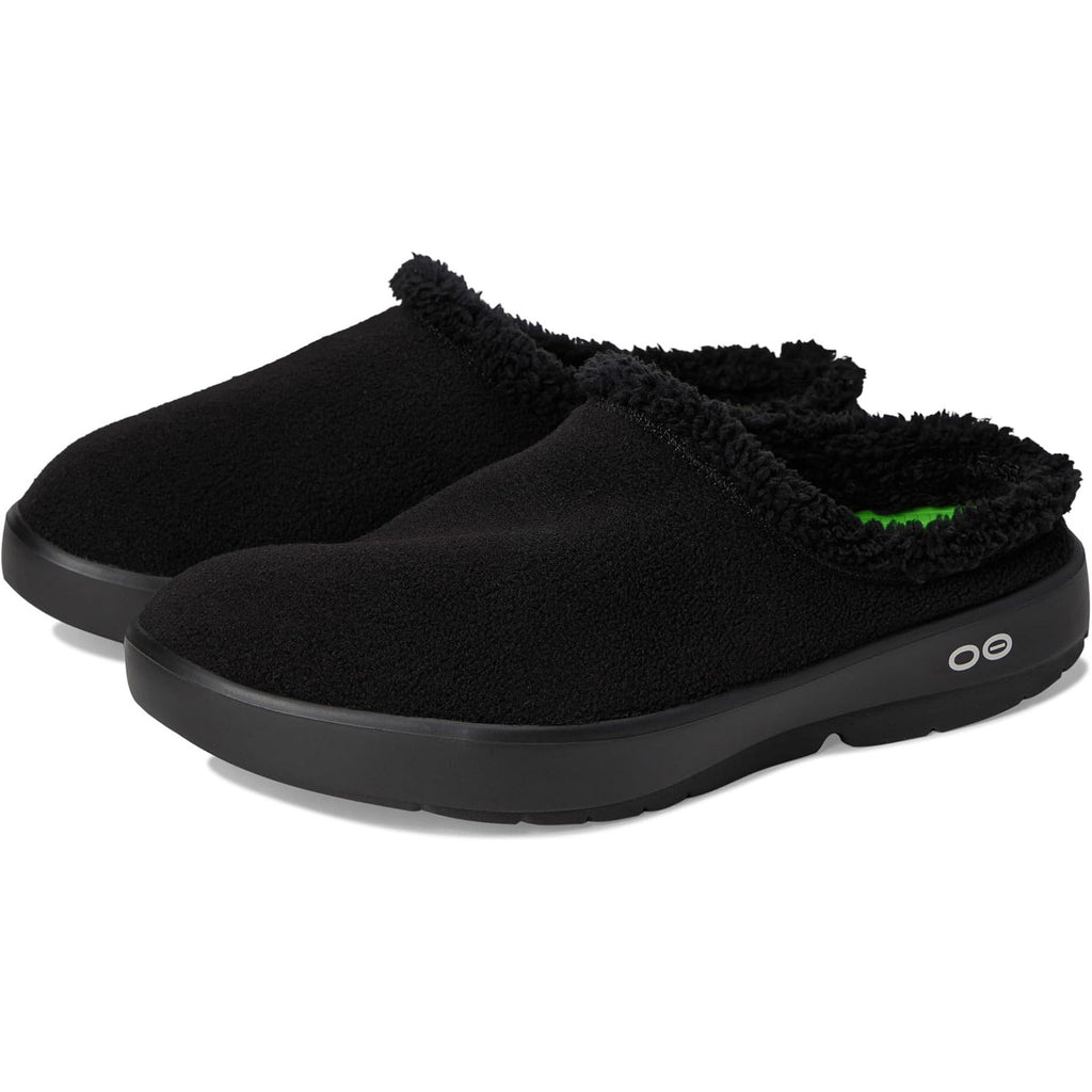 OOFOS OOcoozie Mule Black Fleece Lined Recovery Slip On Men’s Size 12