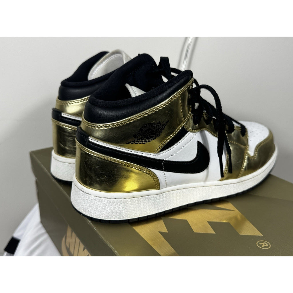 Nike Air Jordan 1 Mid SE Metallic Gold DC1420-700 GS Size 7Y 7 Used