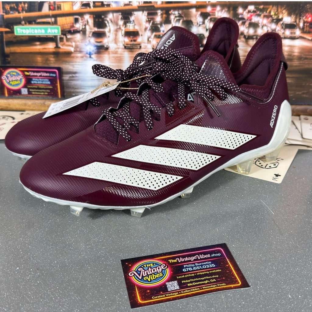 Adidas Adizero Electric.1 Football Cleats Burgundy White IF4196 Men’s 11.5 New
