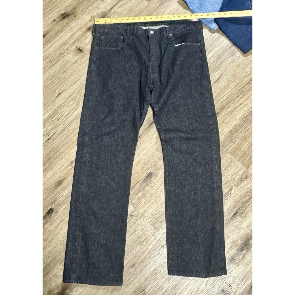 Vtg Levi's 501 Button Fly Jeans Mens 38x32 Black Dark Wash Straight Leg Denim