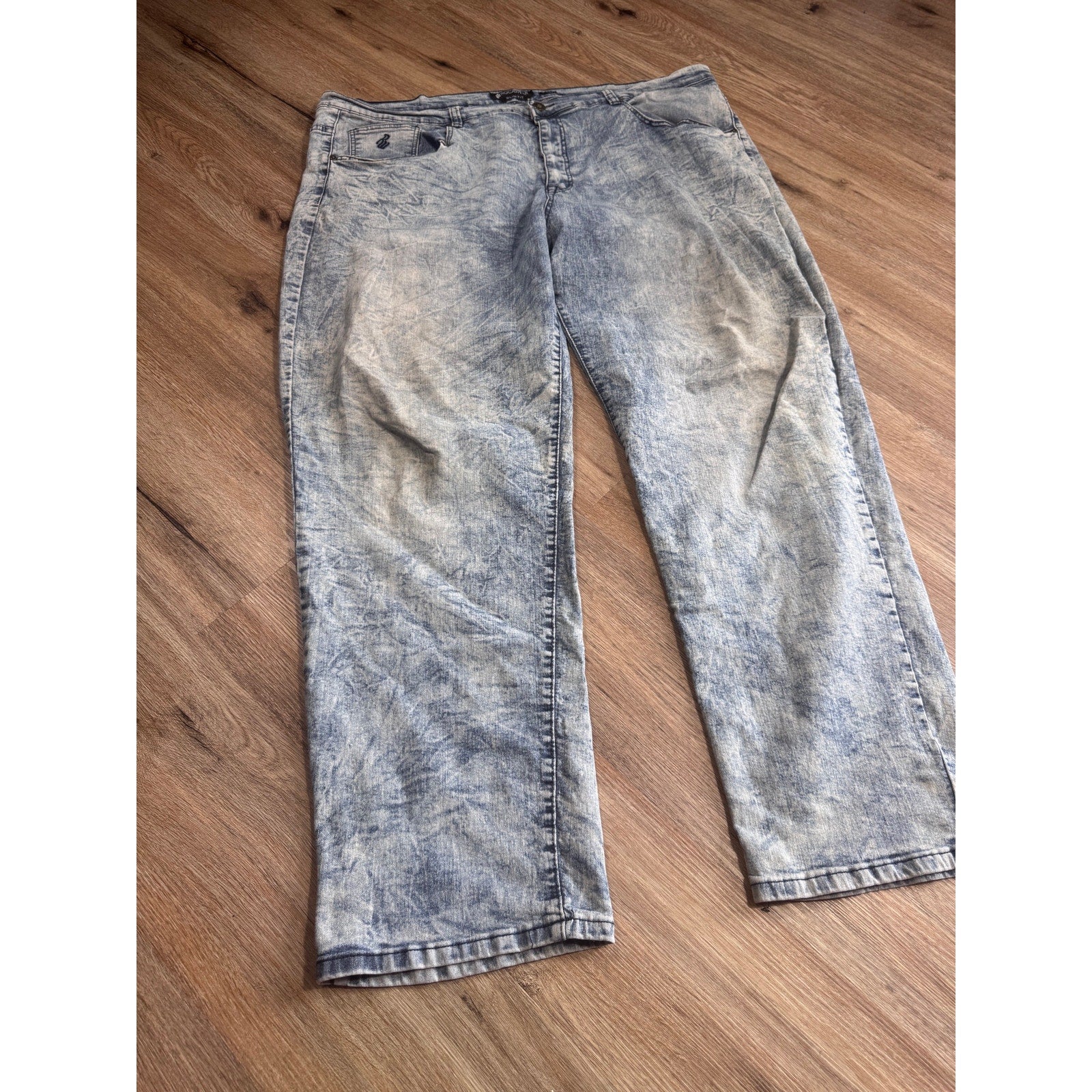 Rocawear Slim Fit Jeans Men’s 46x34 Light Wash Y2K Hip Hop Streetwear Denim