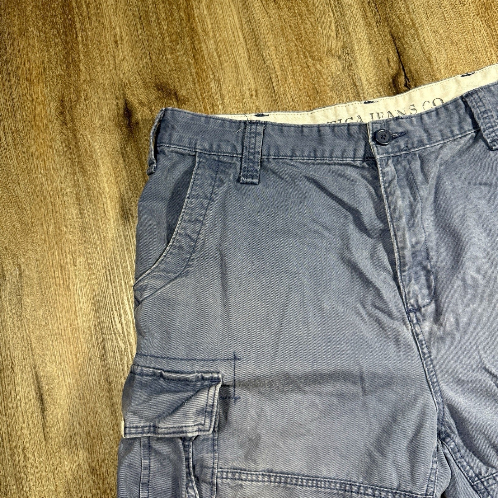Nautica Jeans Co Baggy Cargo Shorts Men’s 38 Navy Blue Cotton Y2K