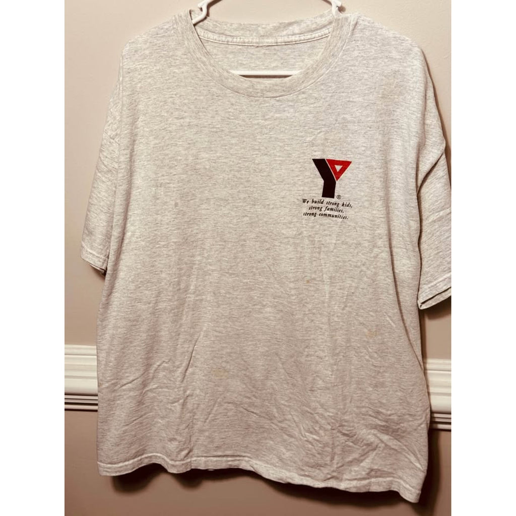 Vintage YMCA Worldwide Original 1844 Double Sided Graphic T-Shirt Gray Large