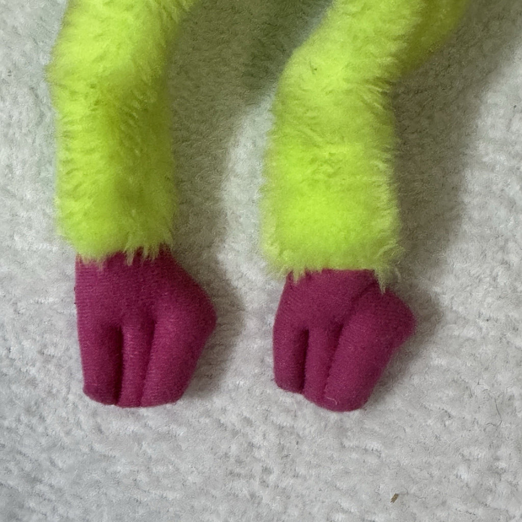 Vtg Great American Toy Co Neon Green Hanging Monkey Plush 16” Pink Carnival