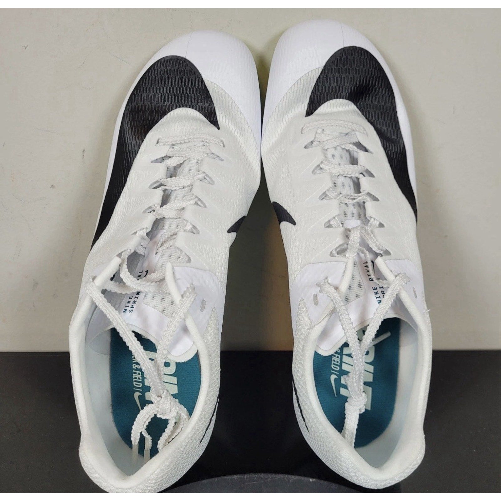 Nike Zoom Rival Sprint Track White Black Bright Spruce FZ9663-102 Sz 10.5 New